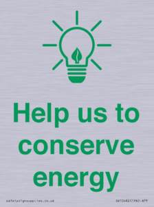 Help us to conserve energy 